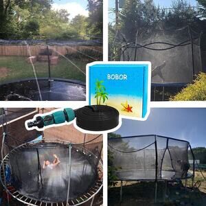 Trampoline Sprinkler for Kids, Outdoor Backyard Water Park Fun Summer (39ft)